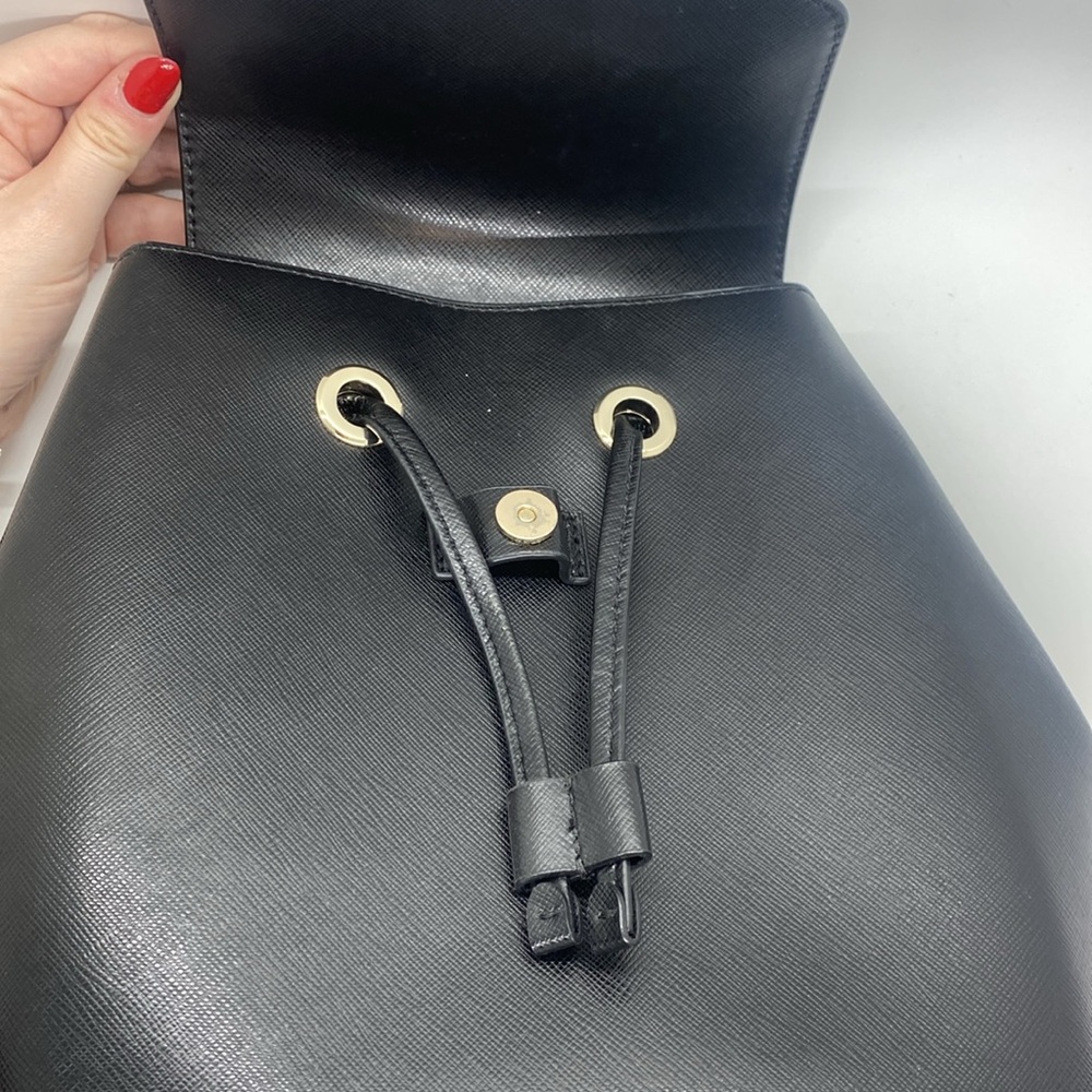 Kate Spade Lizzie Medium Flap Backpack- Black - Picture 5 of 12